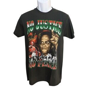nwt malcom x men's S graphic t shirt no justice no peace